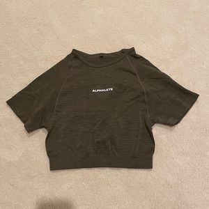 Alphalete Short Sleeve Crop: Canteen